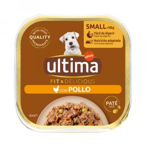 18 + 4 / 36 + 8 gratis! Ultima Fit & Delicious, karma mokra dla psa, 22 x 150 g / 44 x 100 g - Paté Mini, kurczak w tackach, 22 x 150 g