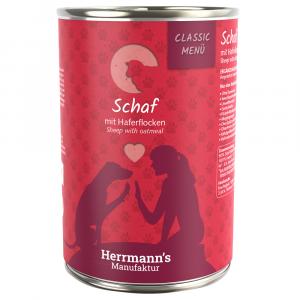 Pakiet Herrmann's Classic Menu / Bio-Menu, 12 x 400 g - Jagnięcina z biopłatkami owsianymi