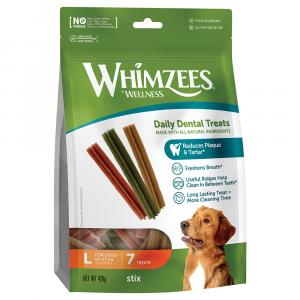 Whimzees by Wellness Stix - Rozmiar L: dla dużych psów (18 - 27 kg, 7 szt.)