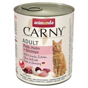 Korzystny pakiet animonda Carny Adult, 12 x 800 g - Indyk, kurczak i krewetki
