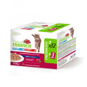 Natural Trainer Adult - Pakiet mieszany: tuńczyk i wołowina, 12 x 85 g