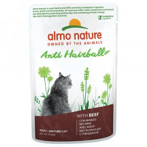 20 + 4 gratis! Almo Nature Holistic Anti Hairball, karma mokra dla kota, 24 x 70 g - Z wołowiną