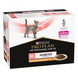 PURINA PRO PLAN Veterinary Diets Feline DM ST/OX Diabetes Manag., kurczak - 10 x 85 g