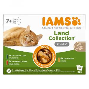 IAMS Advanced Nutrition Senior 7+ Land Collection w galarecie - 12 x 85 g (3 smaki)