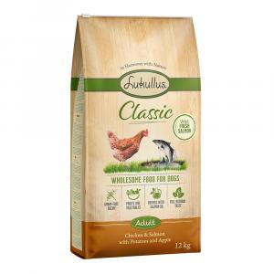 10 + 2 kg gratis! Lukullus, karma sucha (bez zbóż), 12 kg - Classic Junior, kurczak i łosoś
