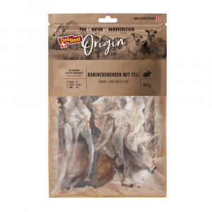 DeliBest Origin królicze uszy z sierścią - 100 g