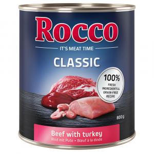 Megapakiet Rocco Classic, 24 x 800 g - Wołowina i indyk