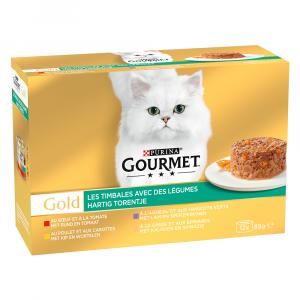 38 + 10 gratis! Gourmet Gold, mokra karma dla kota, 48 x 85 g - Ragout, w sosie, pakiet warzywny