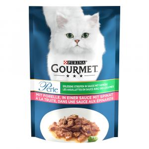 20% taniej! Gourmet Perle, karma mokra dla kota, różne rodzaje, 26 x 85 g - Pstrąg i szpinak