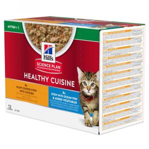 Hill's Science Plan Kitten Healthy Cuisine, kurczak & ryba oceaniczna - 24 x 80 g