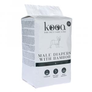 Kooa pieluchy dla samców z bambusem - Rozmiar L: 53 - 76 cm, 12 sztuk