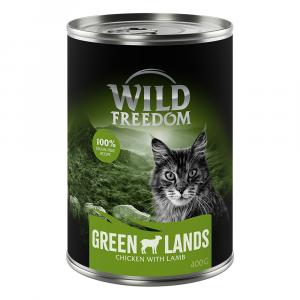 16 + 2 gratis! Wild Freedom - bez zbóż, karma mokra, 18 x 400 g - Adult, Green Lands – Jagnięcina i kurczak