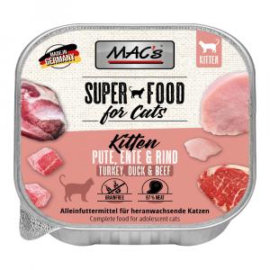 MAC's Cat tacki, 32 x 100 g - Kitten Indyk, kaczka i wołowina