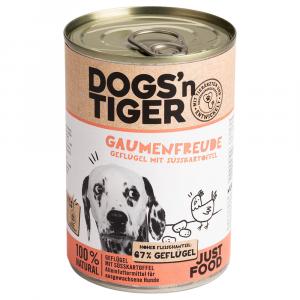 Korzystny pakiet Dogs'n Tiger Adult, 12 x 400 g - Drób i bataty