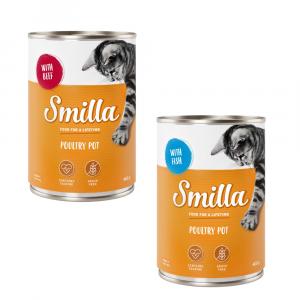 10 + 2 gratis! Smilla, karma mokra, 12 x 400 g - Puszki z drobiem, Pakiet mieszany (2 smaki)
