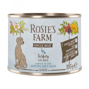 Rosie's Farm Single Meat Senior, 6 x 195 g - Indyk z ryżem