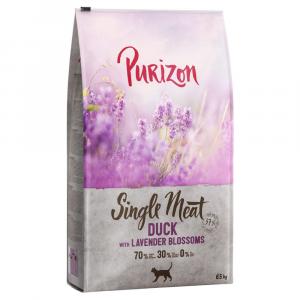 Dwupak Purizon karma dla kota, 2 x 6,5 kg - Single Meat, kaczka z kwiatami lawendy