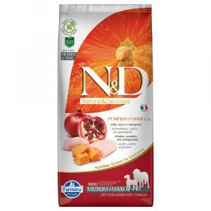Farmina N&D Grain Free Adult Medium & Maxi, kurczak z dynią i granatem - 12 kg
