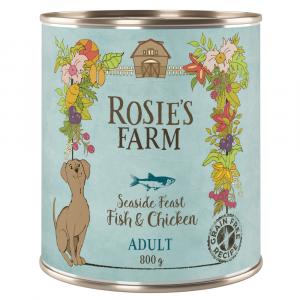 Megapakiet Rosie's Farm Adult, 24 x 800 g - Ryba i kurczak