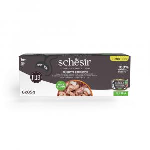 Schesir Complete Nutrition, filet w galarecie, 6 x 85 g - Tuńczyk z kalmarami