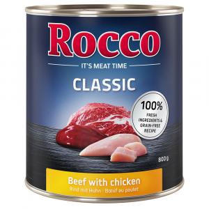 10% taniej! Rocco, karma mokra dla psa, 24 x 800 g - Classic, wołowina i kurczak