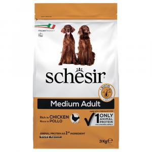 Schesir Dog Medium Adult, z kurczakiem - 3 kg