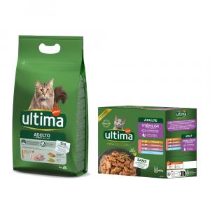 Ultima: 3 kg karma sucha + Sterilised Cat, 8 x 85 g gratis! - Cat Adult, kurczak