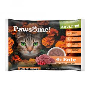 Pawsome Adult, Cat 4 x 85 g - Kaczka