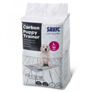 Savic Puppy Trainer Pads podkłady treningowe dla szczeniąt, z węglem aktywowanym - Rozmiar L (dł. x szer.): 60 x 45 cm, 50 szt.