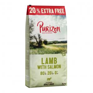 12 kg + 20% gratis! Purizon, karma sucha dla psa, 14,4 kg - Adult, jagnięcina i łosoś, bez zbóż