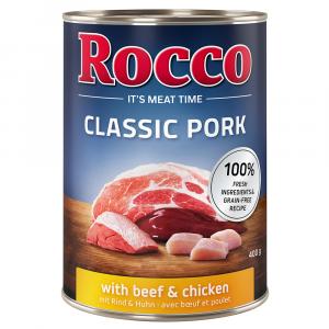 Megapakiet Rocco Classic Pork, 24 x 400 g - Wołowina i kurczak