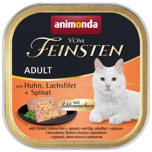 Megapakiet animonda vom Feinsten Adult z nadzieniem, 30 x 100 g - Kurczak, filet z łososia i szpinak