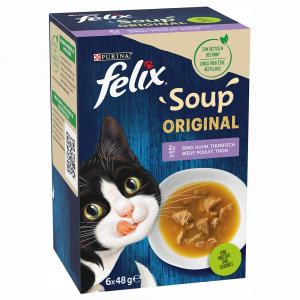 30 + 6 gratis! Felix Soup Filet / Soup, karma uzupełniająca dla kota, 36 x 48 g - Soup, różnorodność smaków