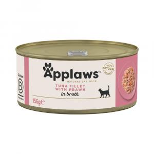 5 + 1 gratis! Applaws w bulionie, karma dla kota, 6 x 156 g - Filet z tuńczyka z krewetkami
