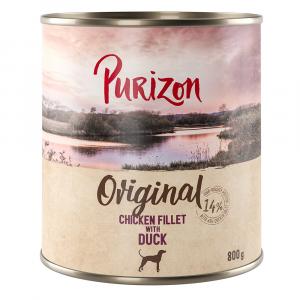 Purizon Original, 12 x 800 g - NOWOŚĆ: filet z kurczaka z kaczką, marchwią i jeżynami