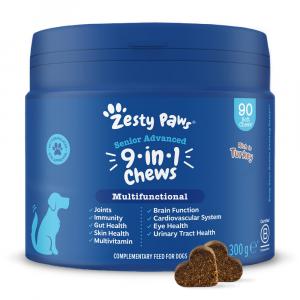 Zesty Paws Senior Advanced 9-in-1 Chews, z indykiem - 90 tabletek do żucia