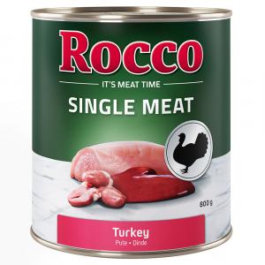 Korzystny pakiet Rocco Single Meat, 24 x 800 g - Indyk