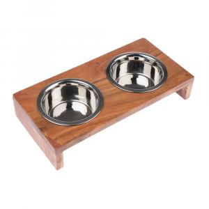 Modern Living drewniana rama na miski Nellore - 2 x 850 ml, Ø 16,5 cm