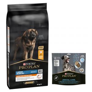 PURINA PRO PLAN: karma sucha + Dental Care dla dużych psów, 426 g (12 sztuk) gratis! - Large Robust Adult Everyday Nutrition, kurczak i ryż, 14 kg