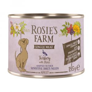 Rosie's Farm Single Meat Adult, 6 x 195 g - Indyk z ryżem