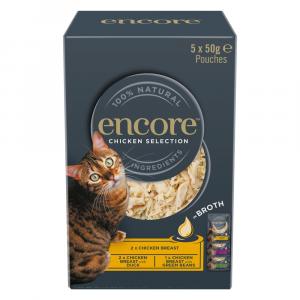 Encore Cat w bulionie, 5 x 50 g - Wybór drobiowy (3 smaki)