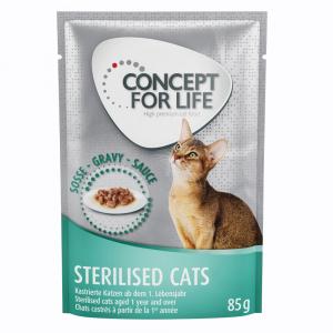 Korzystny pakiet Concept for Life, 48 x 85 g - Sterilised Cats w sosie