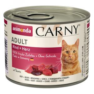Animonda Carny Adult, 6 x 200 g - Wołowina i serca