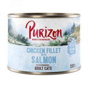 Purizon Adult, 24 x 200 g, bez zbóż - Filet z kurczaka z łososiem