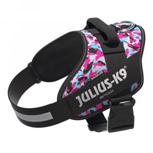 JULIUS-K9 IDC® Power szelki dla psa, różowo-szare - Rozm. M: obw. klatki piersiowej 58 - 76 cm