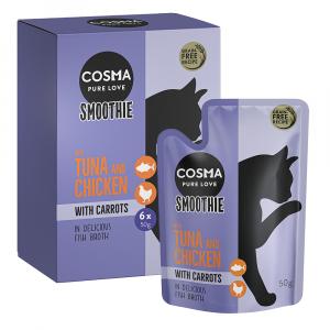 Cosma Smoothie, 6 x 50 g - Tuńczyk i kurczak z marchewką