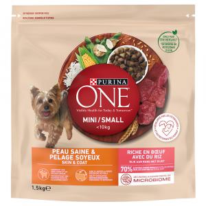 PURINA ONE Mini Skin & Coat, wołowina - 2 x 1,5 kg