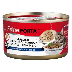 Pakiet Feline Porta 21, 12 x 90 g - Tuńczyk z wołowiną