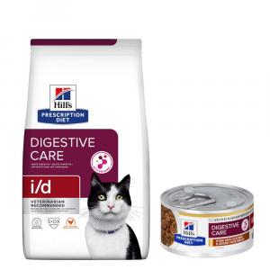 Hill's Prescription Diet: 8 kg karma sucha + karma mokra, 6 x 82 g gratis! - i/d Digestive Care z kurczakiem + i/d Digestive Care, kurczak z warzywami