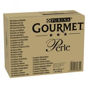 160 + 32 gratis! Megapakiet Gourmet Perle, karma mokra, 192 x 85 g - Rybny Mix w sosie